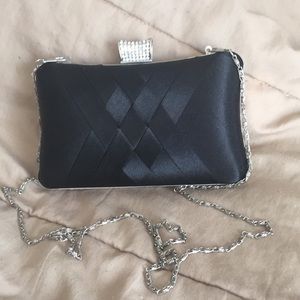 Lulu Townsend Black Formal Clutch with strap